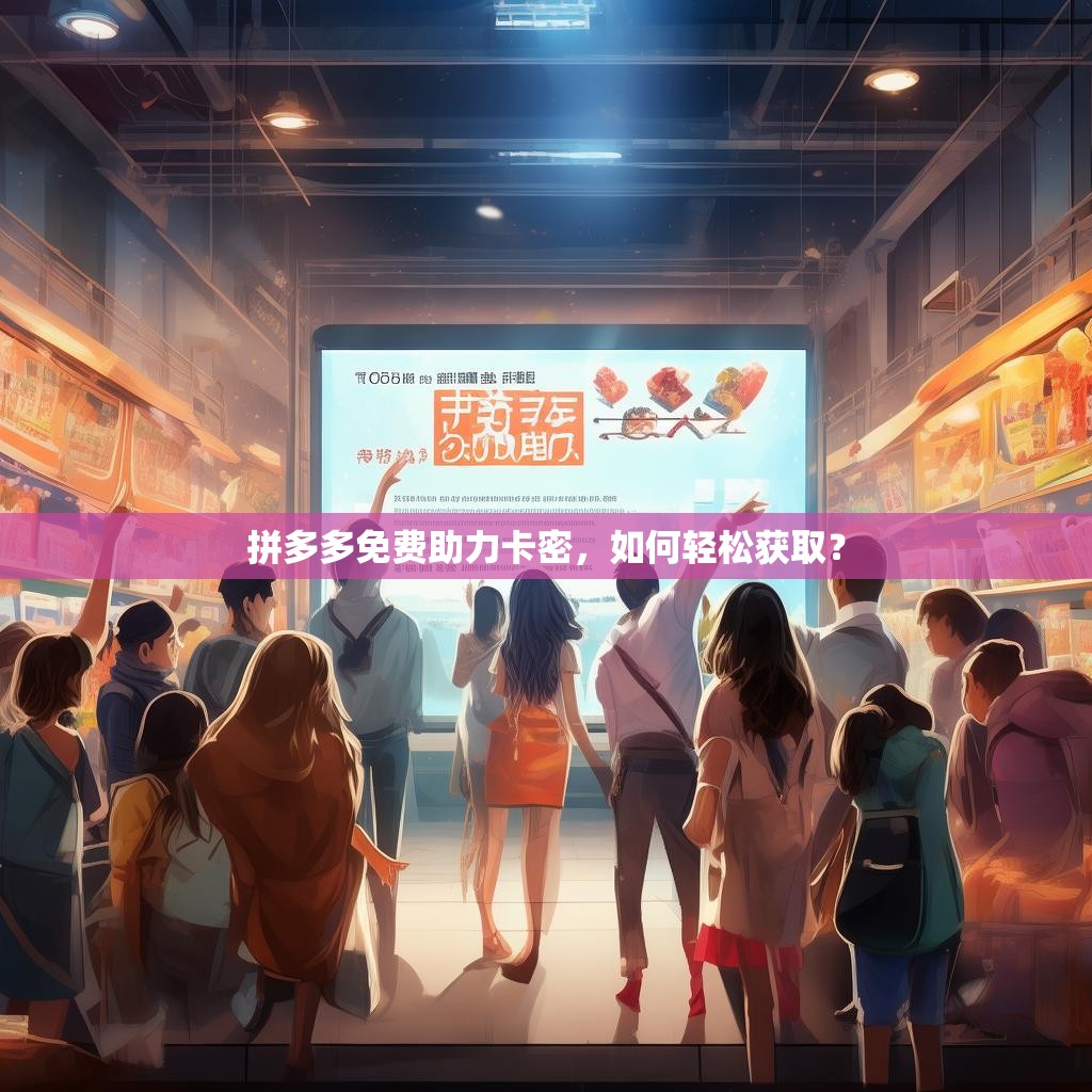 拼多多免费助力卡密，如何轻松获取？