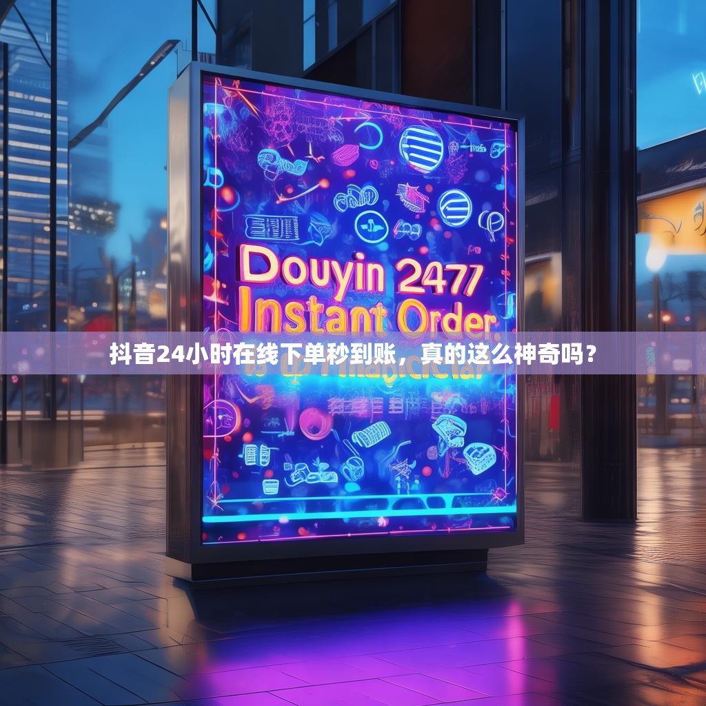 抖音24小时在线下单秒到账，真的这么神奇吗？