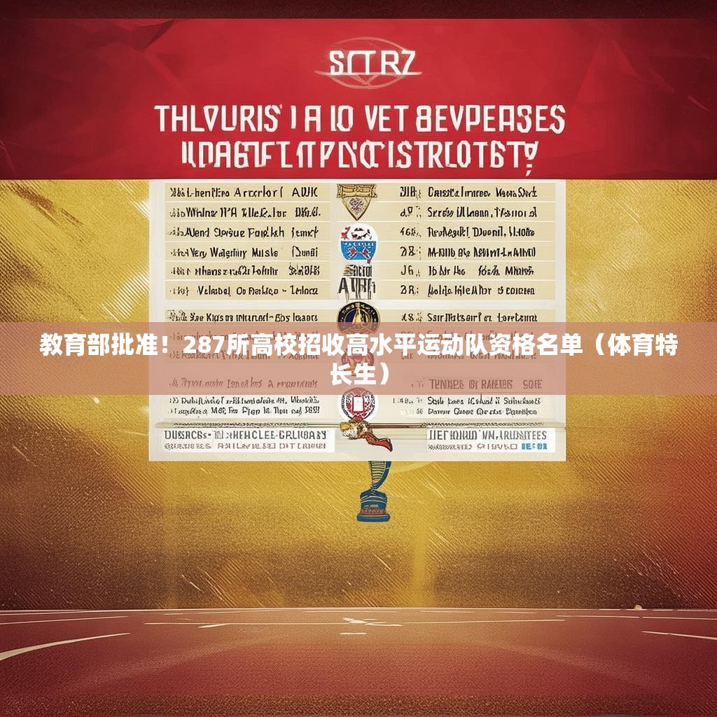 教育部批准！287所高校招收高水平运动队资格名单（体育特长生）