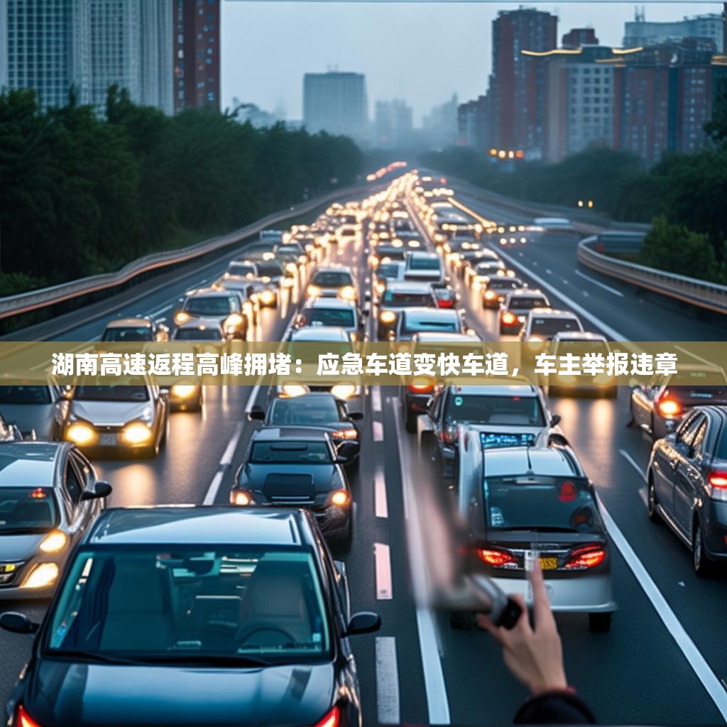 湖南高速返程高峰拥堵:应急车道变快车道,车主举报违章
