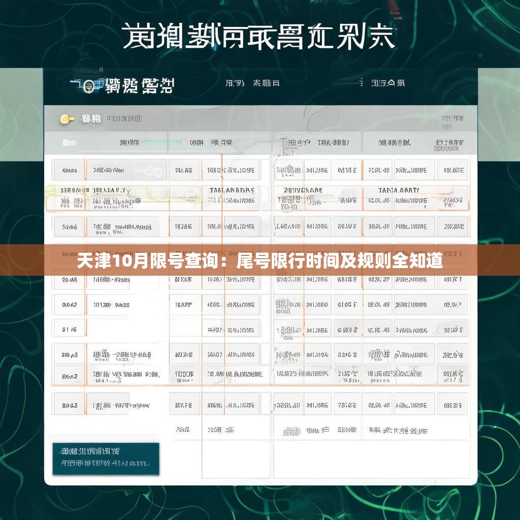 天津10月限号查询：尾号限行时间及规则全知道