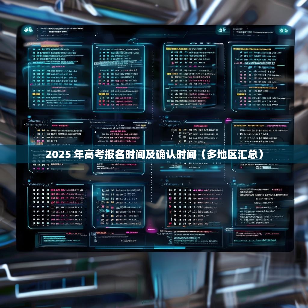 2025 年高考报名时间及确认时间（多地区汇总）